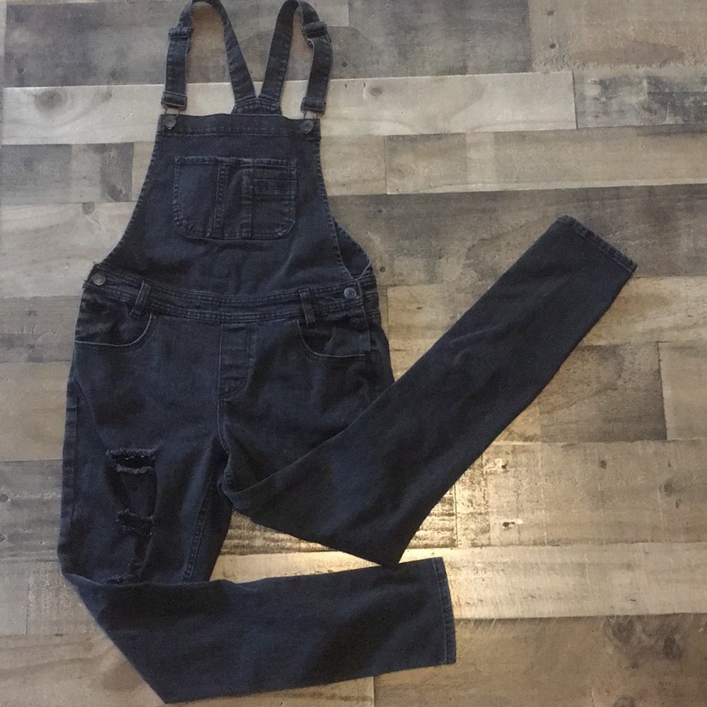 Almost Famous Distressed Denim Overalls